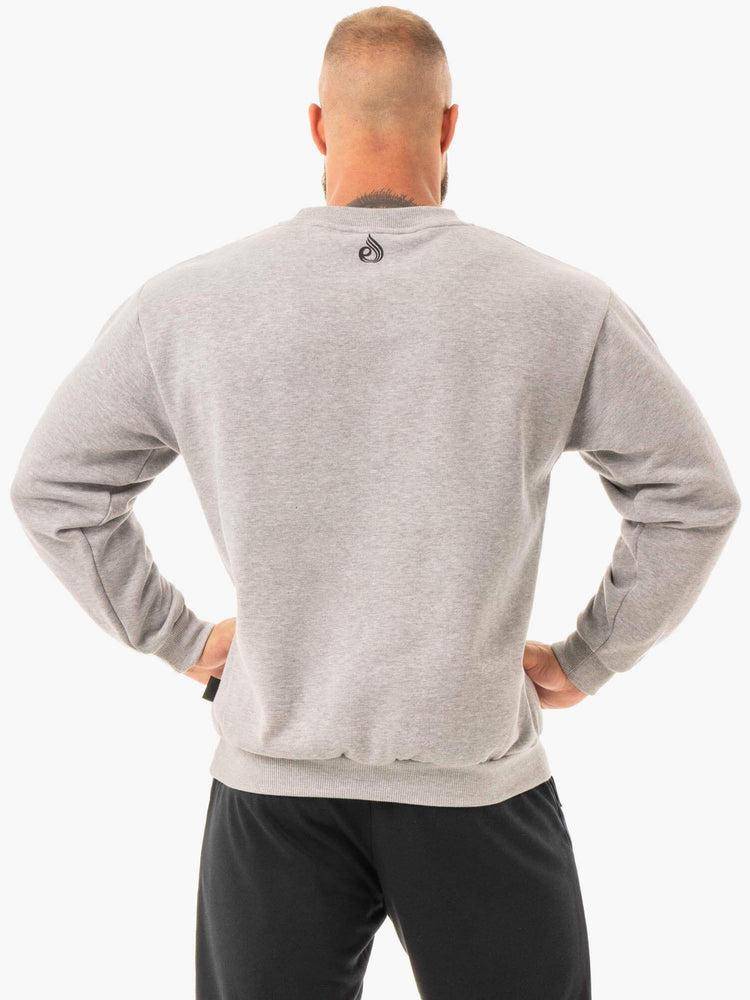 Ryderwear Men Sweaters Force Pullover Men's Sweaters Grey Marl | CA2833KI