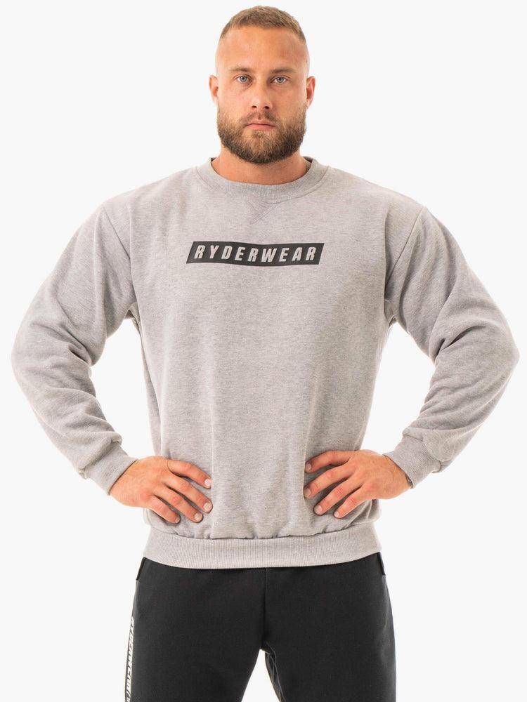 Ryderwear Men Sweaters Force Pullover Men\'s Sweaters Grey Marl | CA2833KI