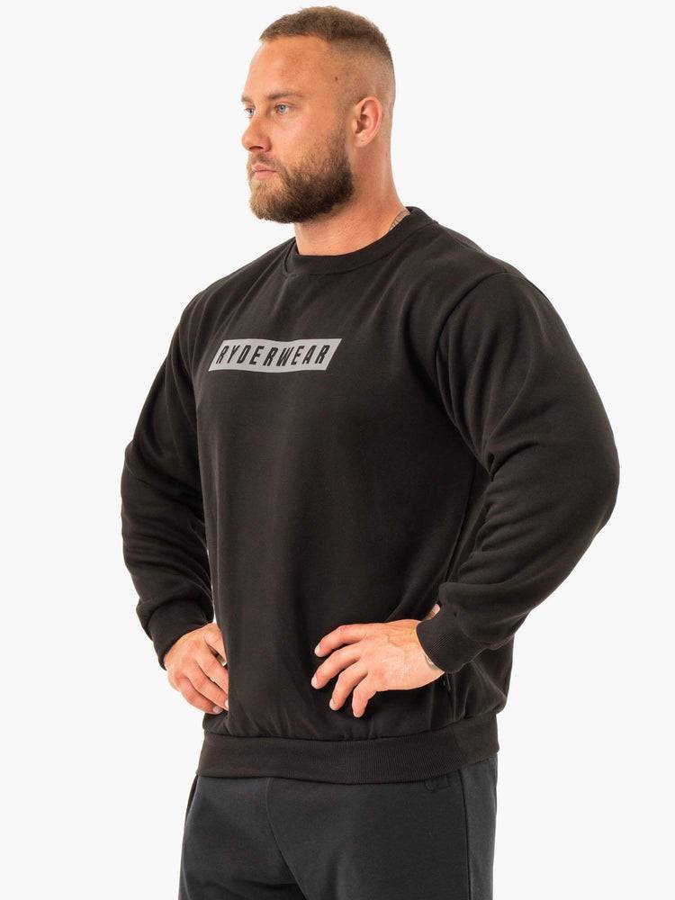 Ryderwear Men Sweaters Force Pullover Men's Sweaters Black | CA2834JJ