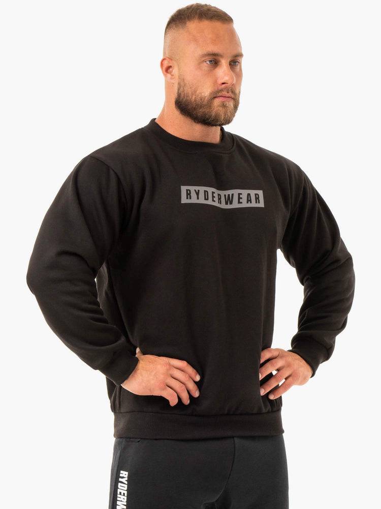 Ryderwear Men Sweaters Force Pullover Men's Sweaters Black | CA2834JJ