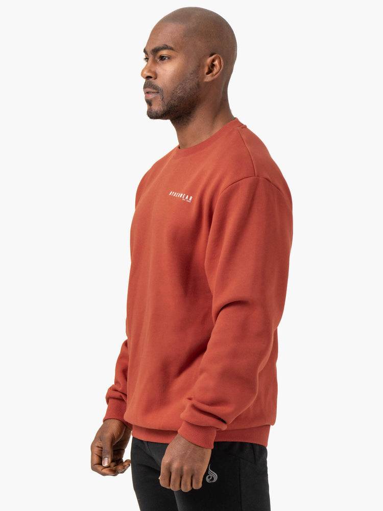 Ryderwear Men Sweaters Pursuit Pullover Men's Sweaters Red Clay | CA2823WY