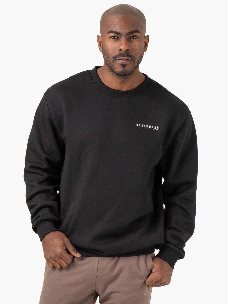 Ryderwear Men Sweaters Pursuit Pullover Men\'s Sweaters Black | CA2825MA