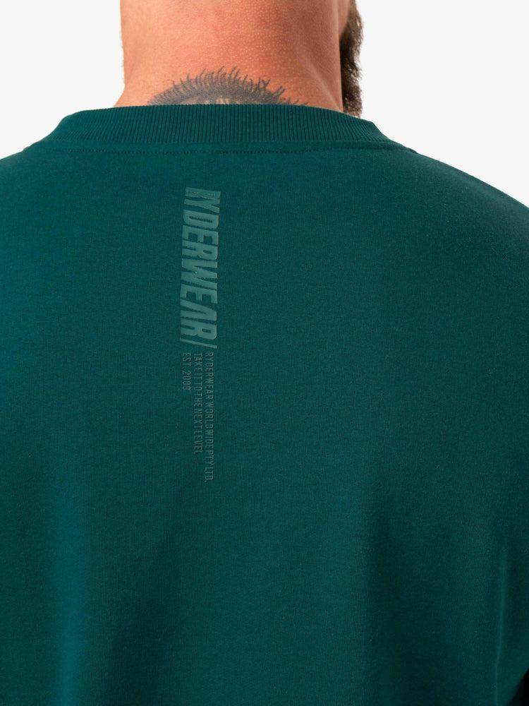 Ryderwear Men Sweaters Reset Fleece Crew Neck Men's Sweaters Emerald | CA2818UT