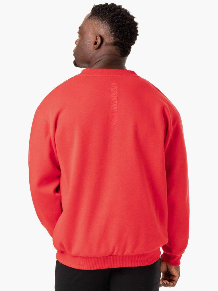 Ryderwear Men Sweaters Reset Fleece Crew Neck Men's Sweaters Red | CA2819YU