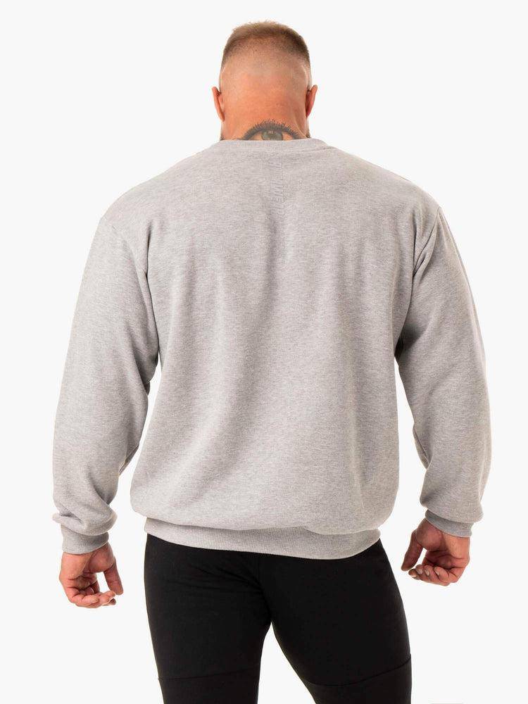 Ryderwear Men Sweaters Reset Fleece Crew Neck Men's Sweaters Grey Marl | CA2820TV