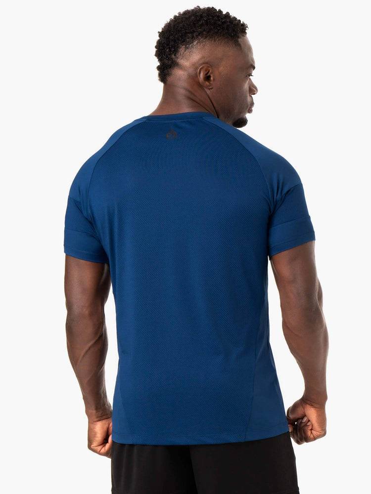 Ryderwear Men T Shirts Action Mesh Men's T Shirts Blue | CA2962TV