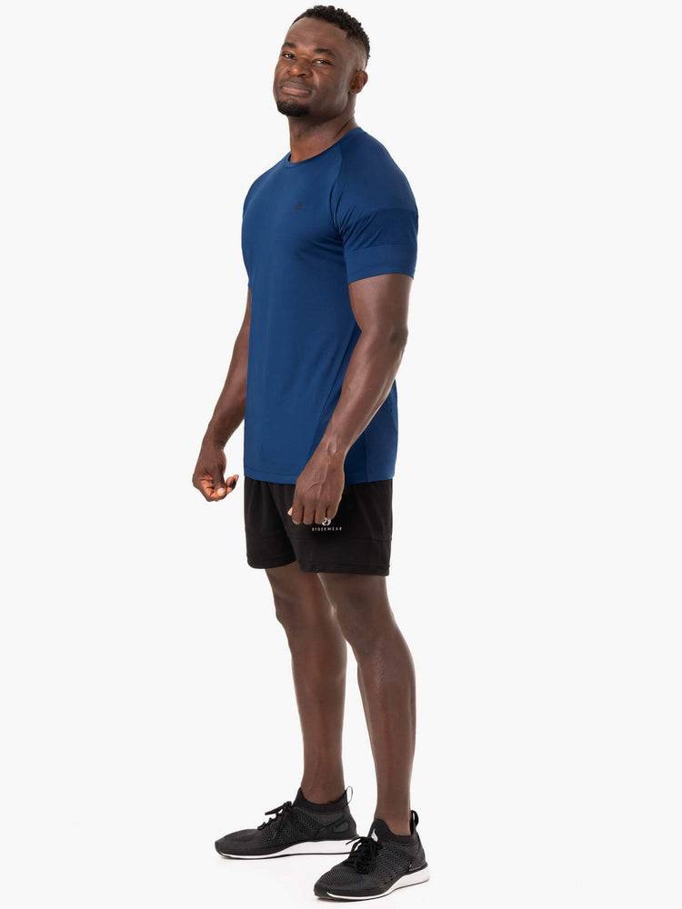 Ryderwear Men T Shirts Action Mesh Men's T Shirts Blue | CA2962TV