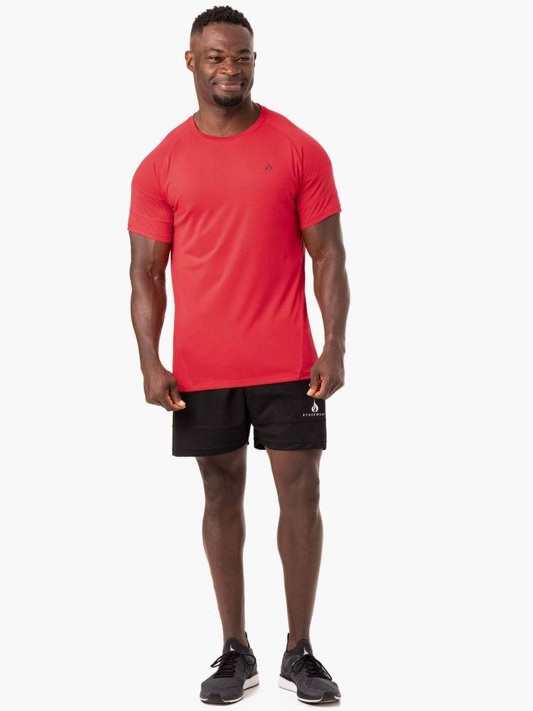 Ryderwear Men T Shirts Action Mesh Men's T Shirts Red | CA2964EX