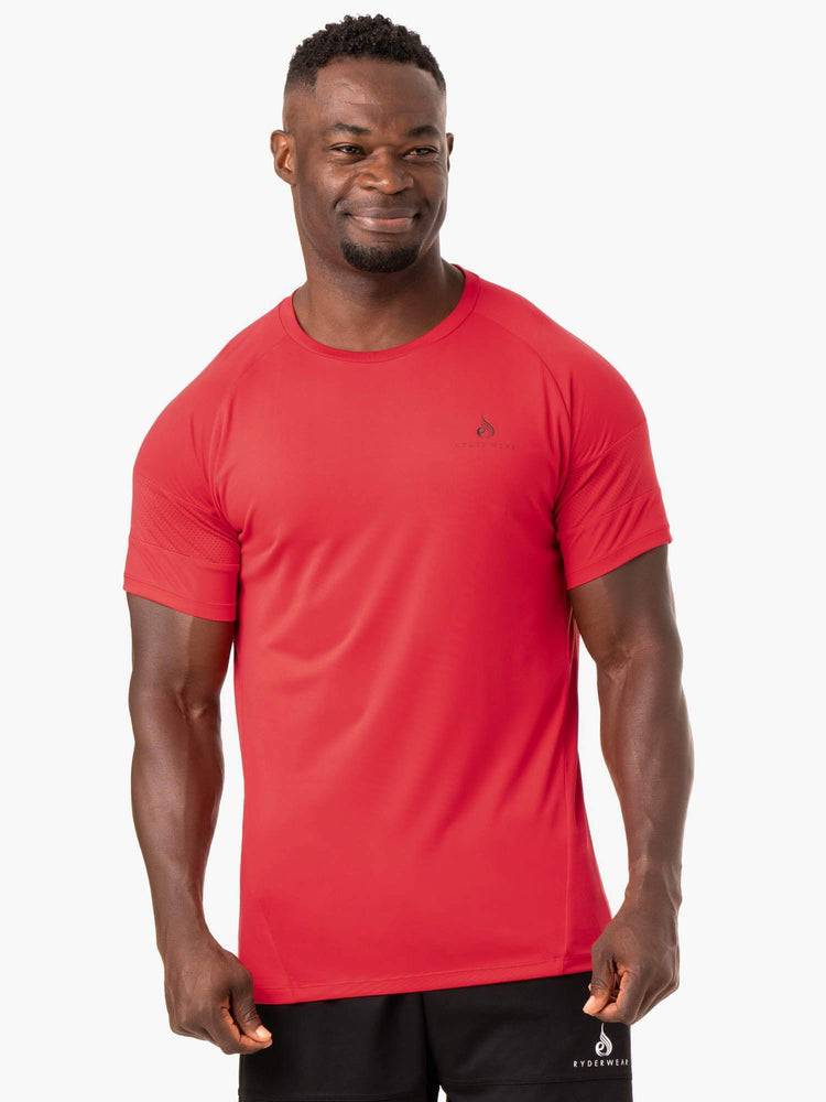 Ryderwear Men T Shirts Action Mesh Men\'s T Shirts Red | CA2964EX