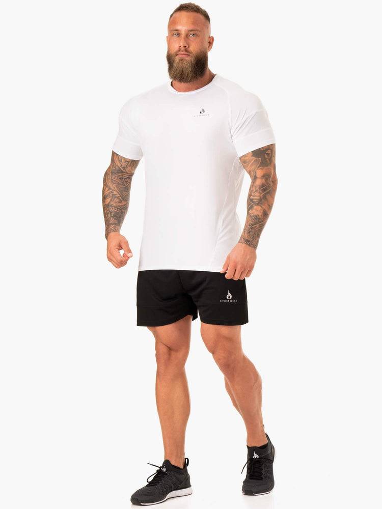 Ryderwear Men T Shirts Action Mesh Men's T Shirts White | CA2966QZ