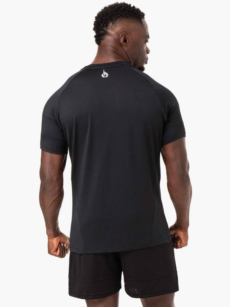 Ryderwear Men T Shirts Action Mesh Men's T Shirts Black | CA2967MA