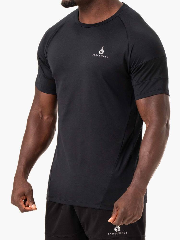 Ryderwear Men T Shirts Action Mesh Men's T Shirts Black | CA2967MA