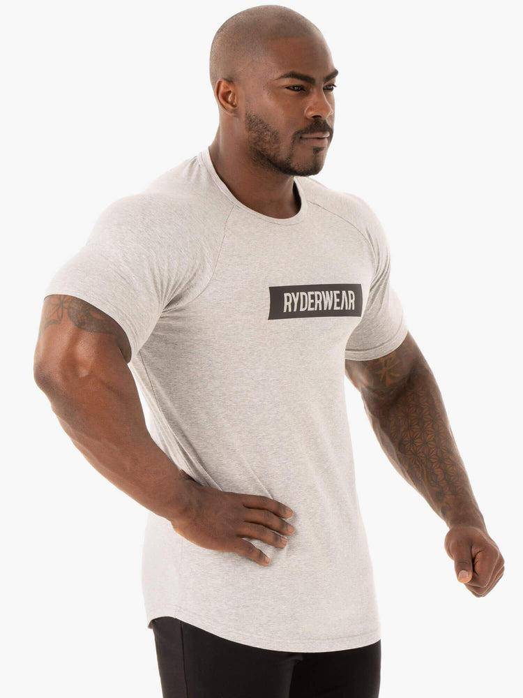 Ryderwear Men T Shirts Base Men's T Shirts Grey Marl | CA2957PQ