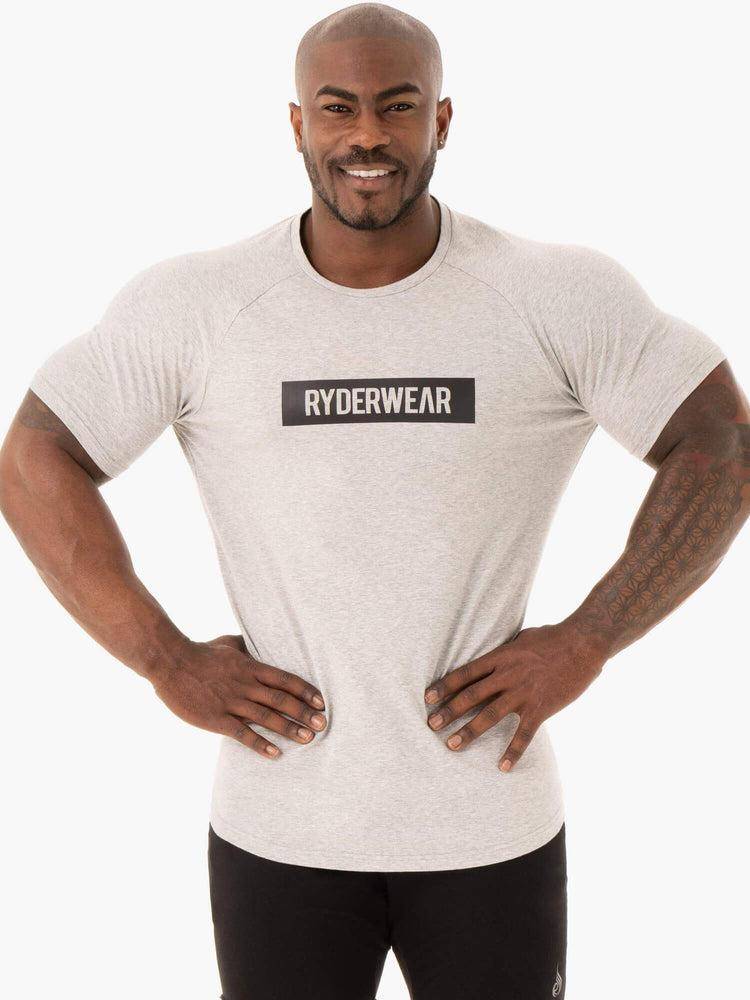 Ryderwear Men T Shirts Base Men\'s T Shirts Grey Marl | CA2957PQ