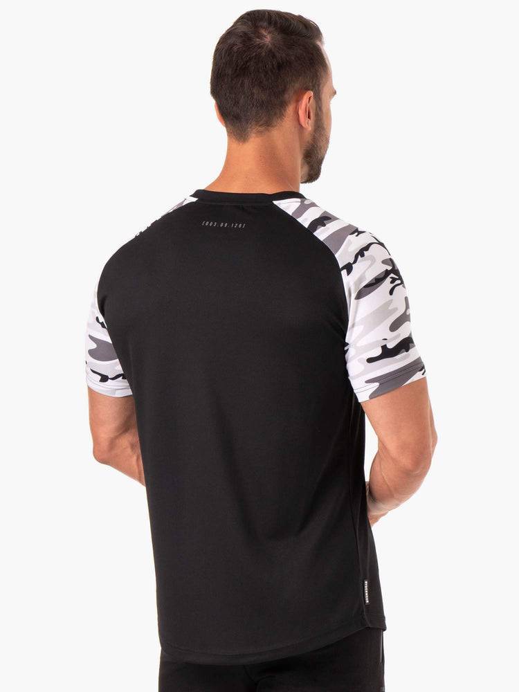 Ryderwear Men T Shirts Camo Tech Mesh Men's T Shirts Snow Camo | CA2942NB