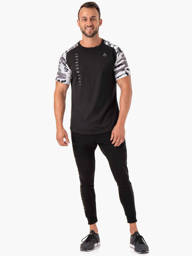 Ryderwear Men T Shirts Camo Tech Mesh Men's T Shirts Snow Camo | CA2942NB