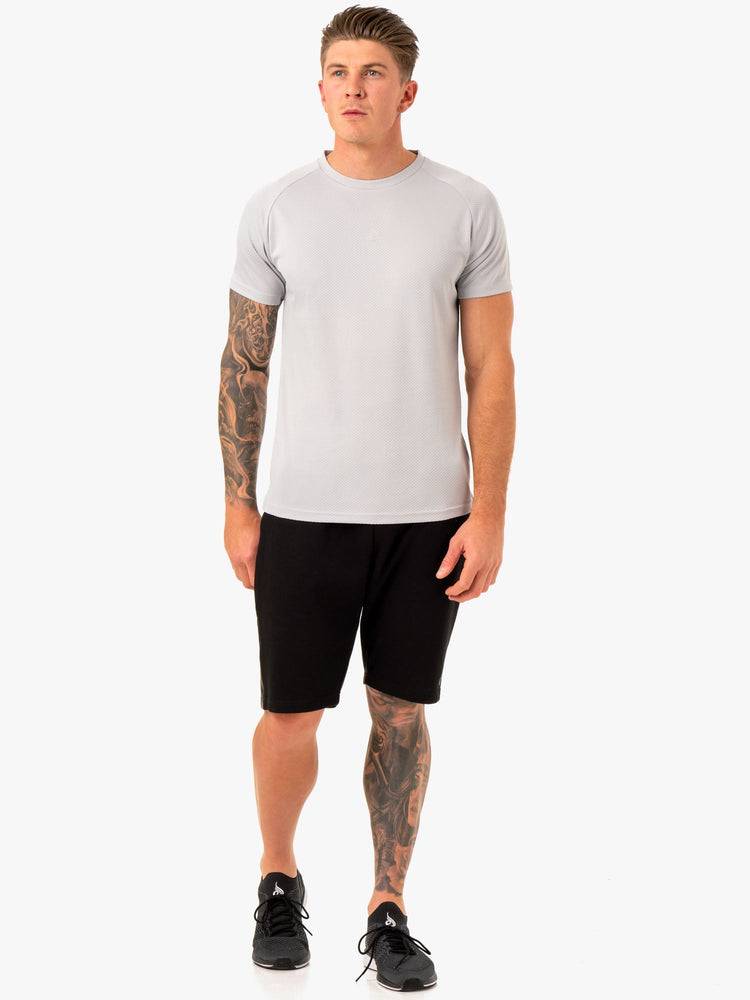 Ryderwear Men T Shirts Enhance Men's T Shirts Snow Grey | CA2931PQ