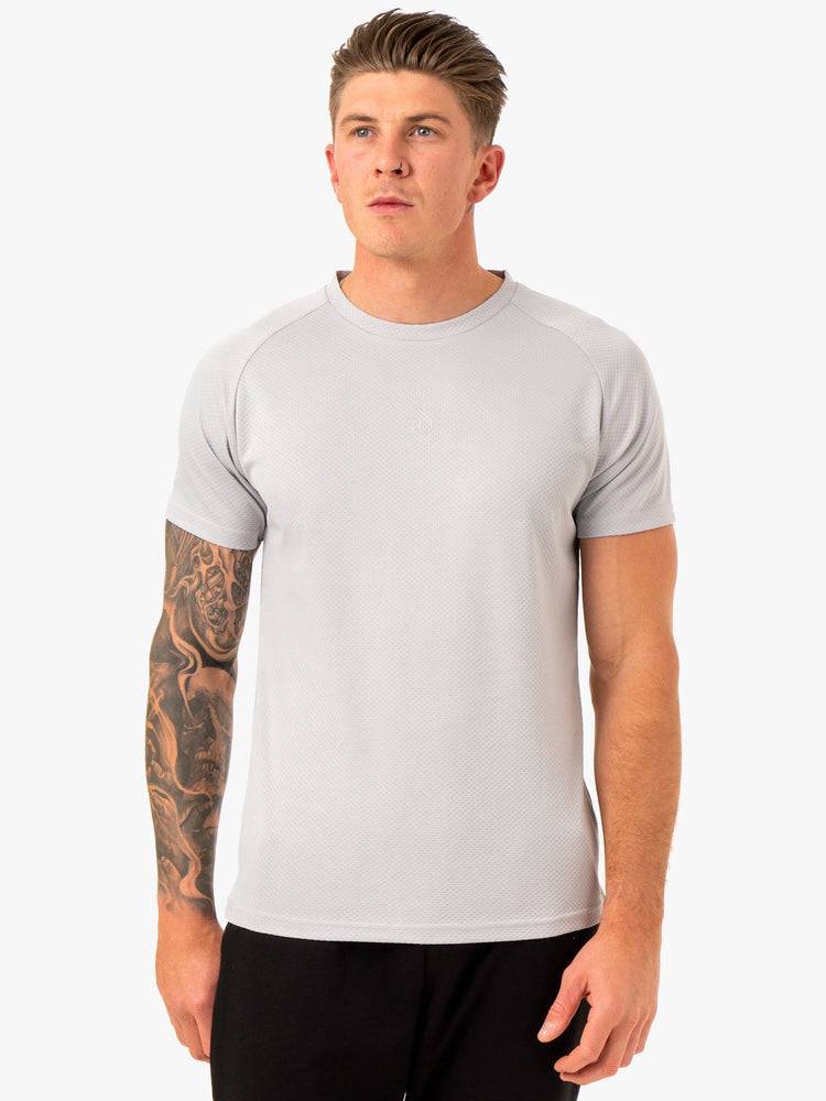 Ryderwear Men T Shirts Enhance Men\'s T Shirts Snow Grey | CA2931PQ