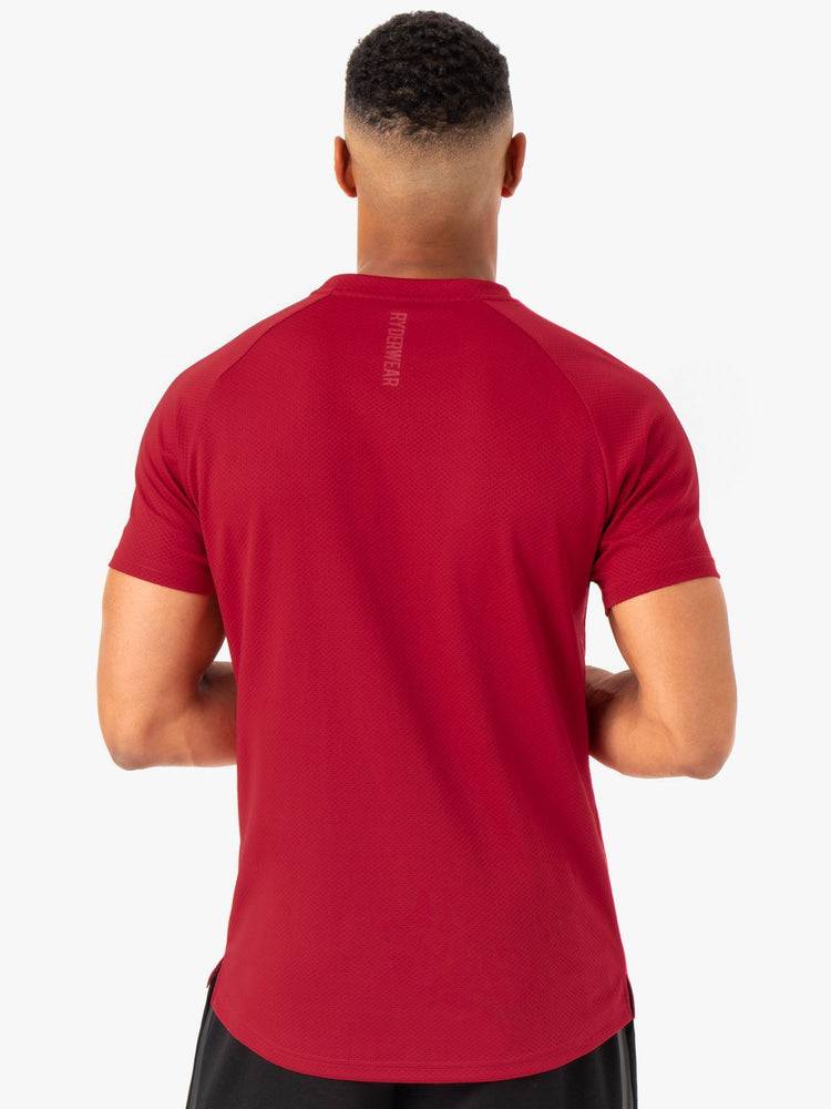 Ryderwear Men T Shirts Enhance Men's T Shirts Burgundy | CA2932OR