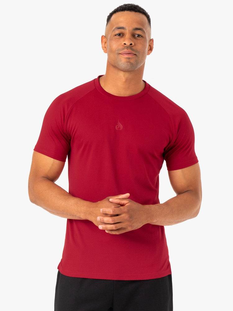 Ryderwear Men T Shirts Enhance Men\'s T Shirts Burgundy | CA2932OR