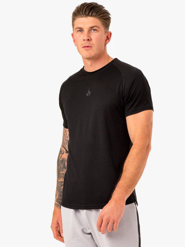 Ryderwear Men T Shirts Enhance Men's T Shirts Black | CA2935YU