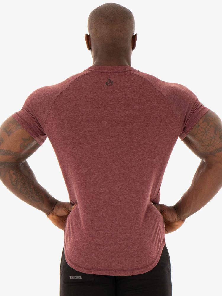 Ryderwear Men T Shirts Focus Men's T Shirts Burgundy Marl | CA2926GL