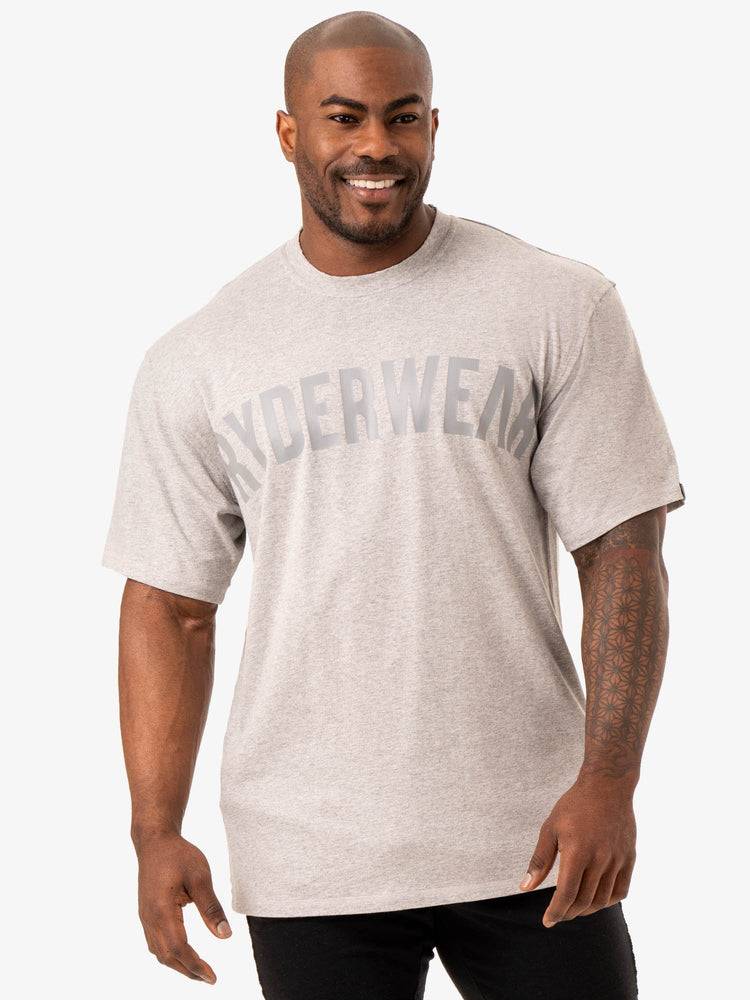 Ryderwear Men T Shirts Force Oversized Men\'s T Shirts Grey Marl | CA2920EX