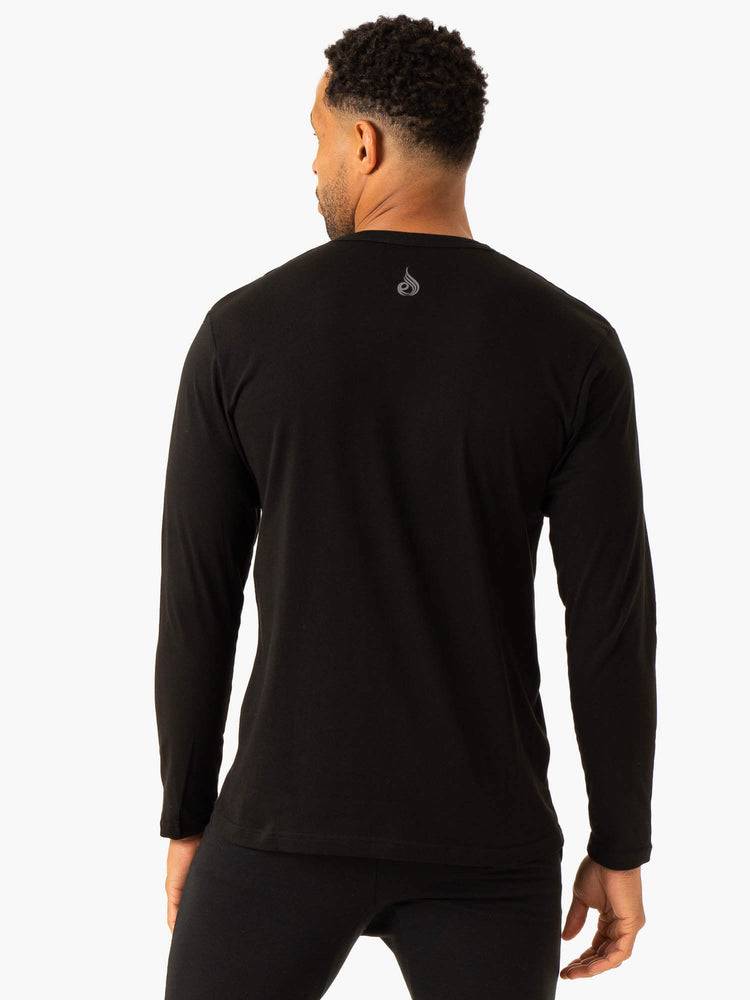 Ryderwear Men T Shirts Graphic Long Sleeve Men's T Shirts Black | CA2919RW