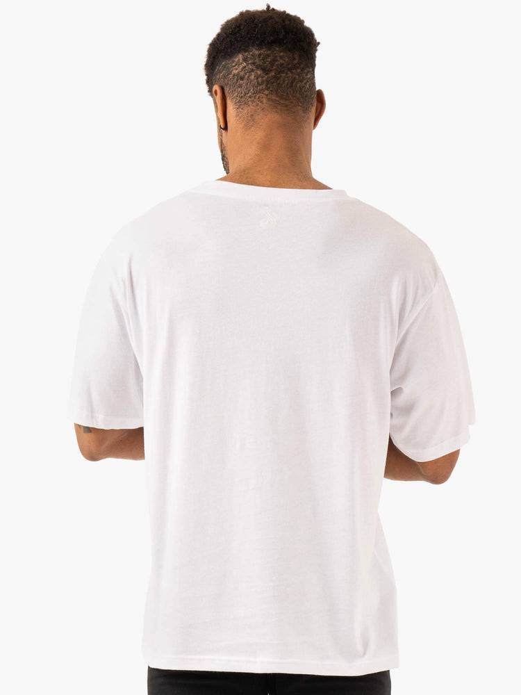 Ryderwear Men T Shirts Graphic Oversized Unisex Men's T Shirts White | CA2915IS