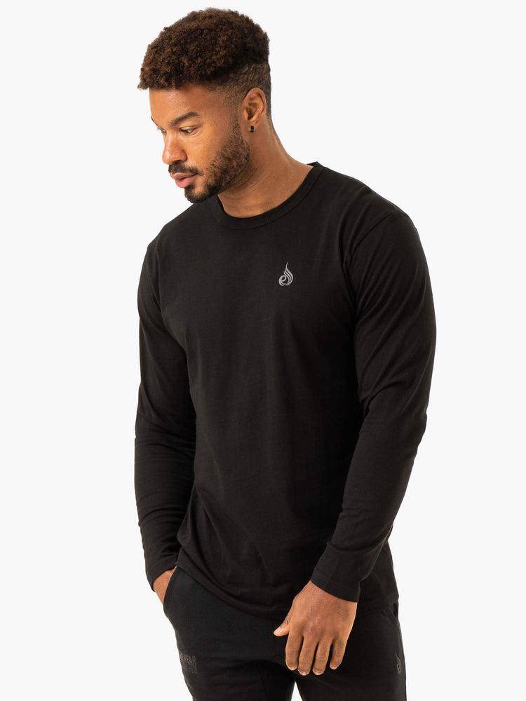 Ryderwear Men T Shirts Lift Long Sleeve Men's T Shirts Black | CA2899VD