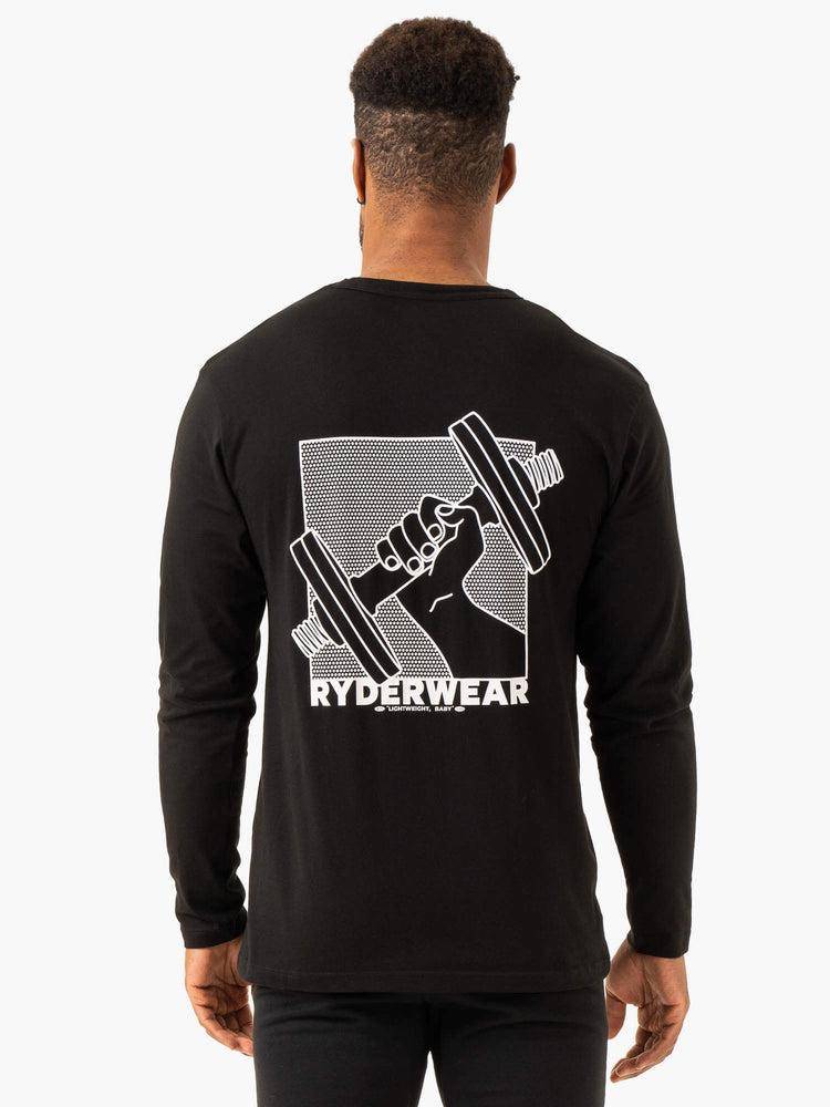 Ryderwear Men T Shirts Lift Long Sleeve Men's T Shirts Black | CA2899VD