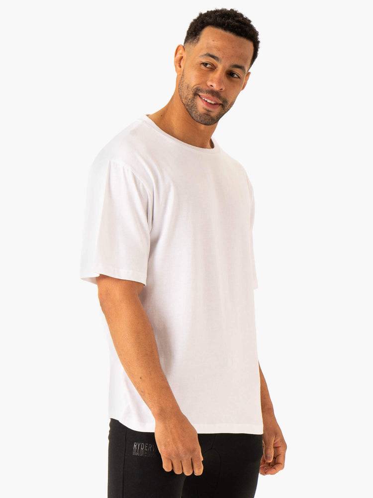 Ryderwear Men T Shirts Lift Oversized Unisex Men's T Shirts White | CA2896MA