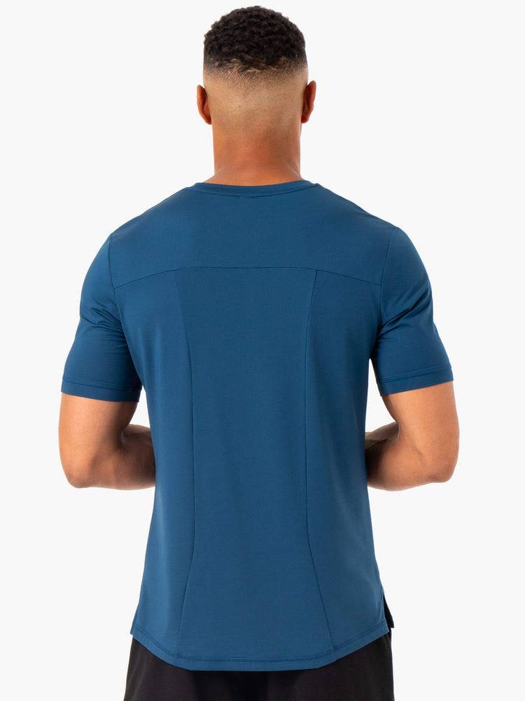 Ryderwear Men T Shirts Optimal Mesh Men's T Shirts Blue | CA2889UT