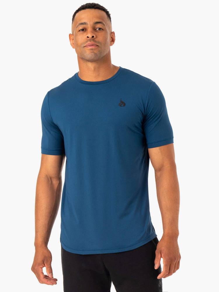 Ryderwear Men T Shirts Optimal Mesh Men's T Shirts Blue | CA2889UT