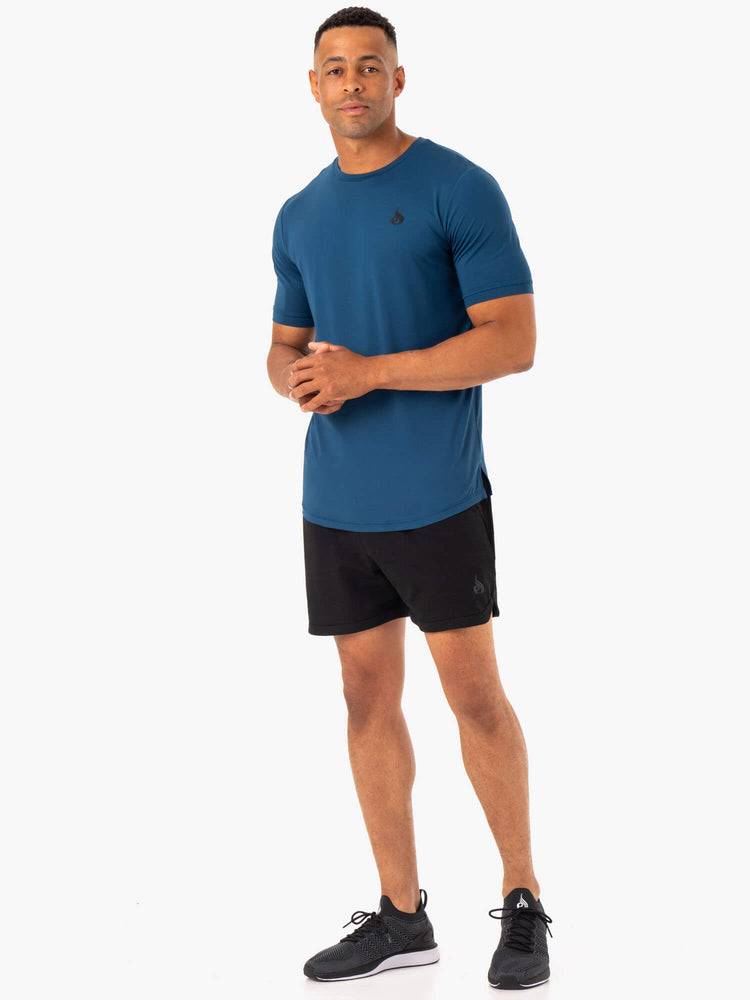 Ryderwear Men T Shirts Optimal Mesh Men's T Shirts Blue | CA2889UT