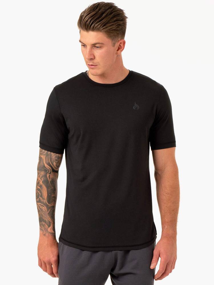 Ryderwear Men T Shirts Optimal Mesh Men\'s T Shirts Black | CA2890YU