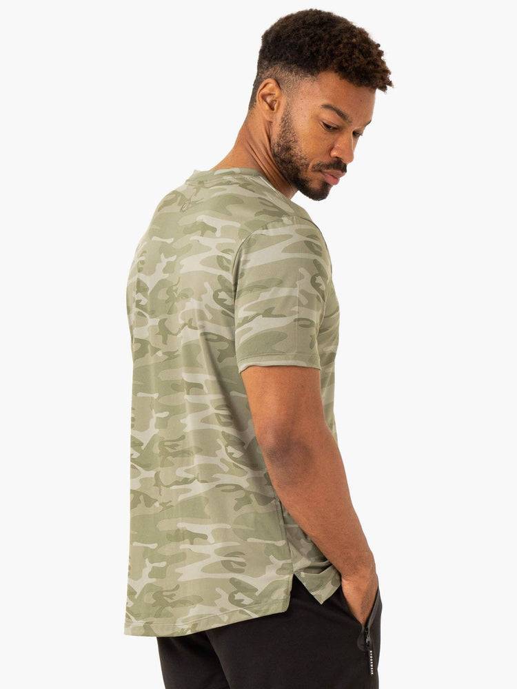 Ryderwear Men T Shirts Overdrive Men's T Shirts Sage Green Camo | CA2882FM