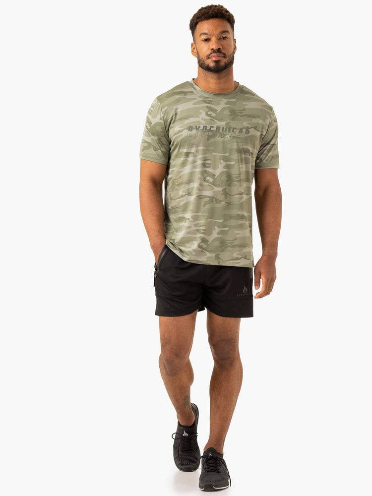 Ryderwear Men T Shirts Overdrive Men's T Shirts Sage Green Camo | CA2882FM