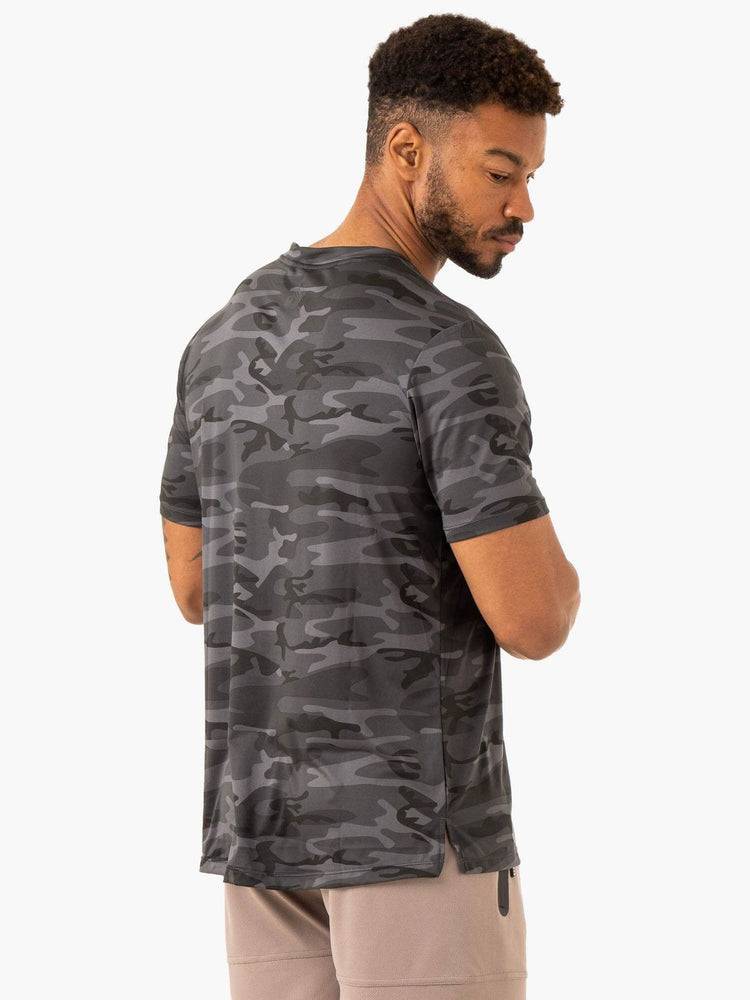 Ryderwear Men T Shirts Overdrive Men's T Shirts Black Camo | CA2883DN