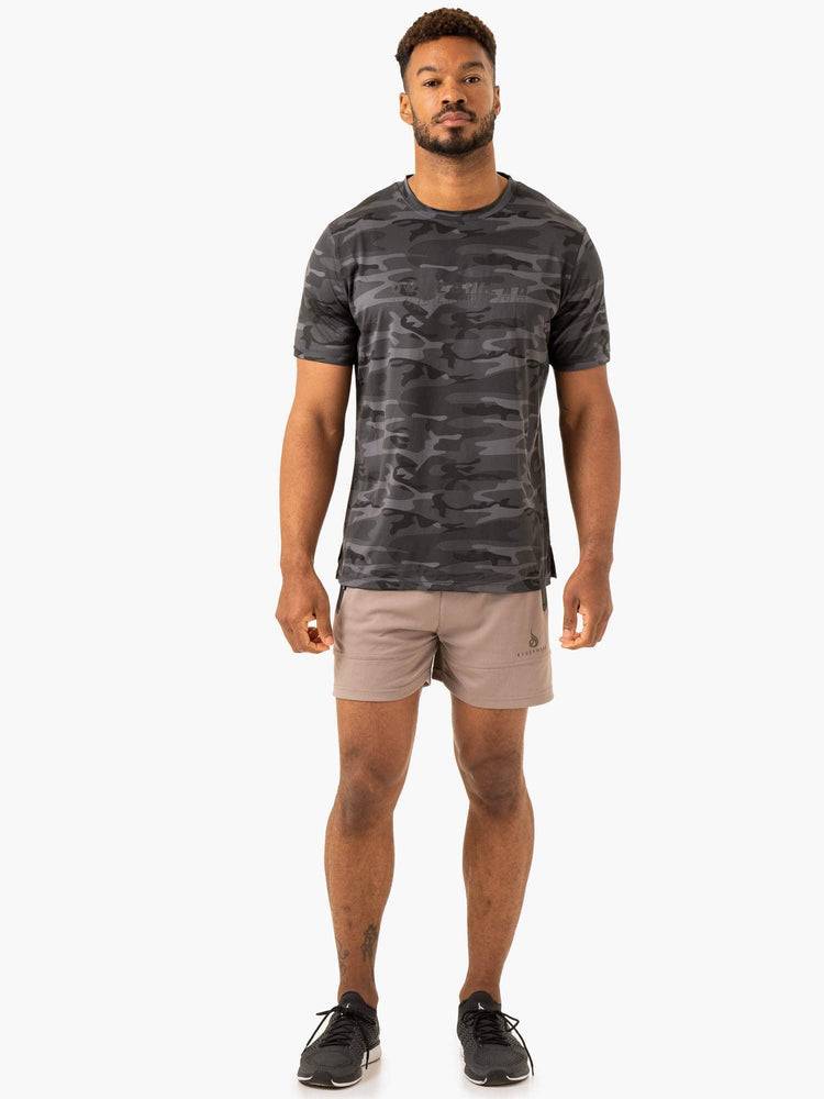 Ryderwear Men T Shirts Overdrive Men's T Shirts Black Camo | CA2883DN