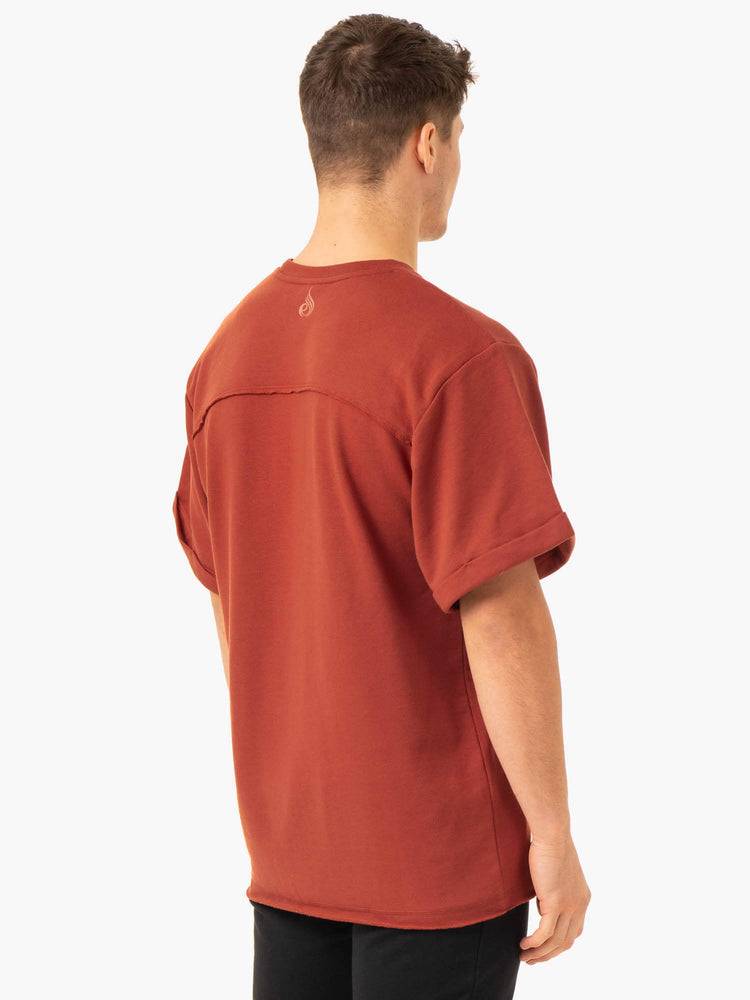 Ryderwear Men T Shirts Pursuit Oversized Fleece Men's T Shirts Red Clay | CA2869QZ