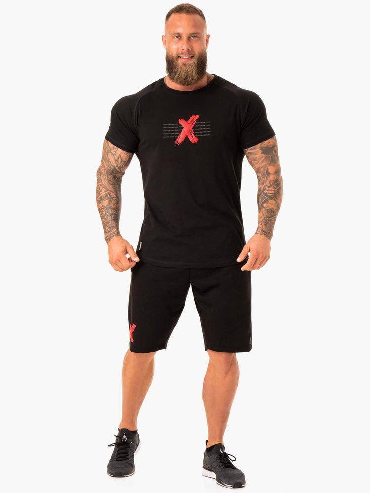 Ryderwear Men T Shirts RWXKG Men's T Shirts Black | CA2860PQ