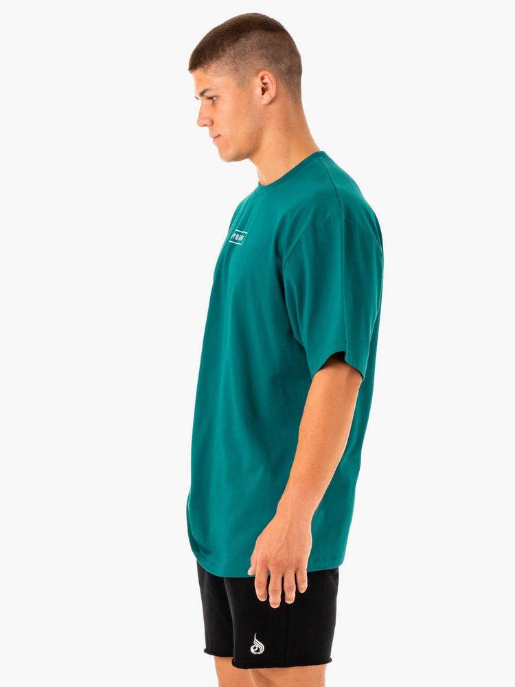 Ryderwear Men T Shirts Recharge Men's T Shirts Teal | CA2862IS