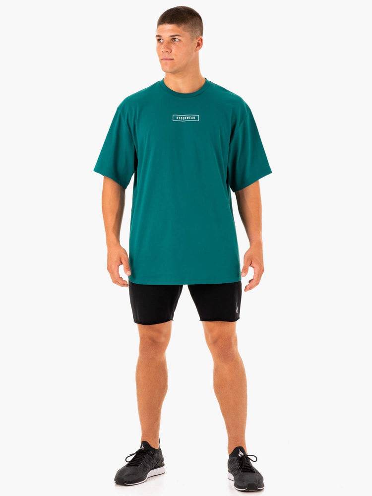 Ryderwear Men T Shirts Recharge Men's T Shirts Teal | CA2862IS