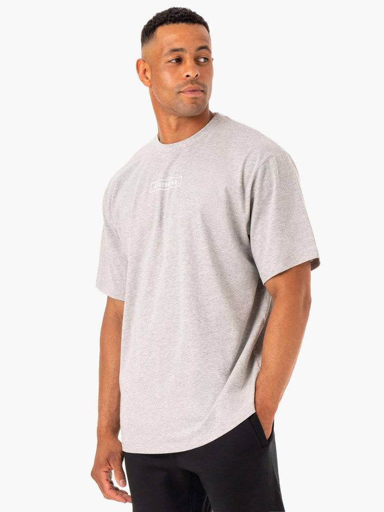 Ryderwear Men T Shirts Recharge Men's T Shirts Grey Marl | CA2866RW