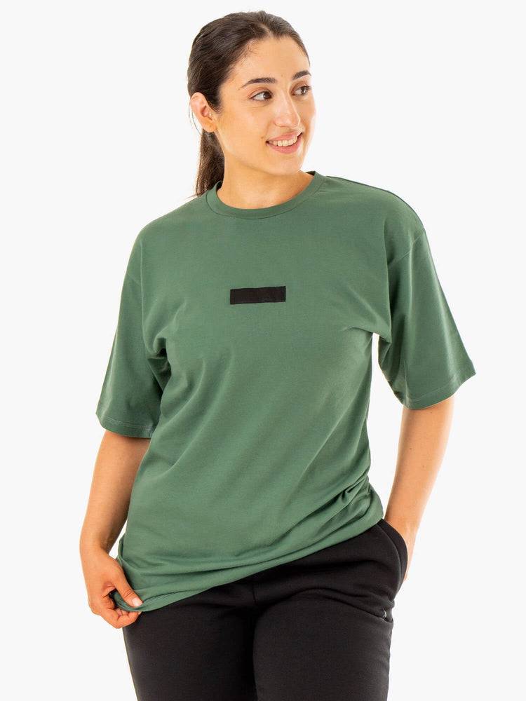 Ryderwear Men T Shirts Unisex Oversized Men's T Shirts Forest Green | CA2851QZ