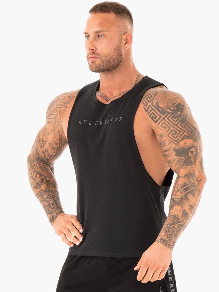 Ryderwear Men Tanks Active Cotton Baller Tank Men's Tanks Black | CA3092JJ