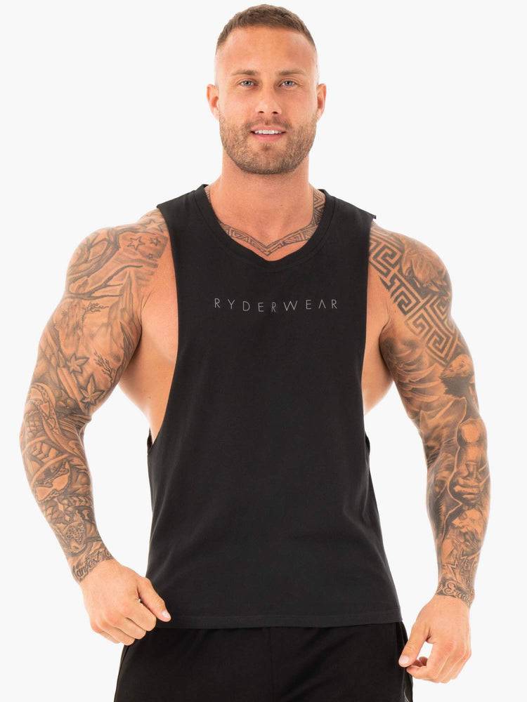 Ryderwear Men Tanks Active Cotton Baller Tank Men\'s Tanks Black | CA3092JJ