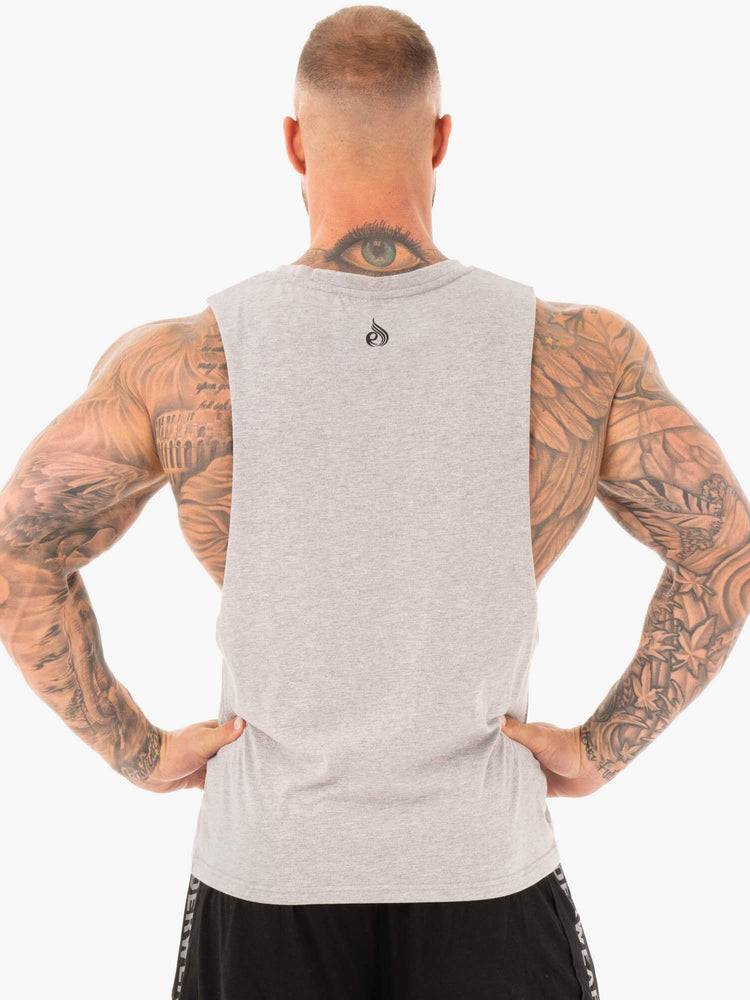 Ryderwear Men Tanks Active Cotton Baller Tank Men's Tanks Grey Marl | CA3093HK