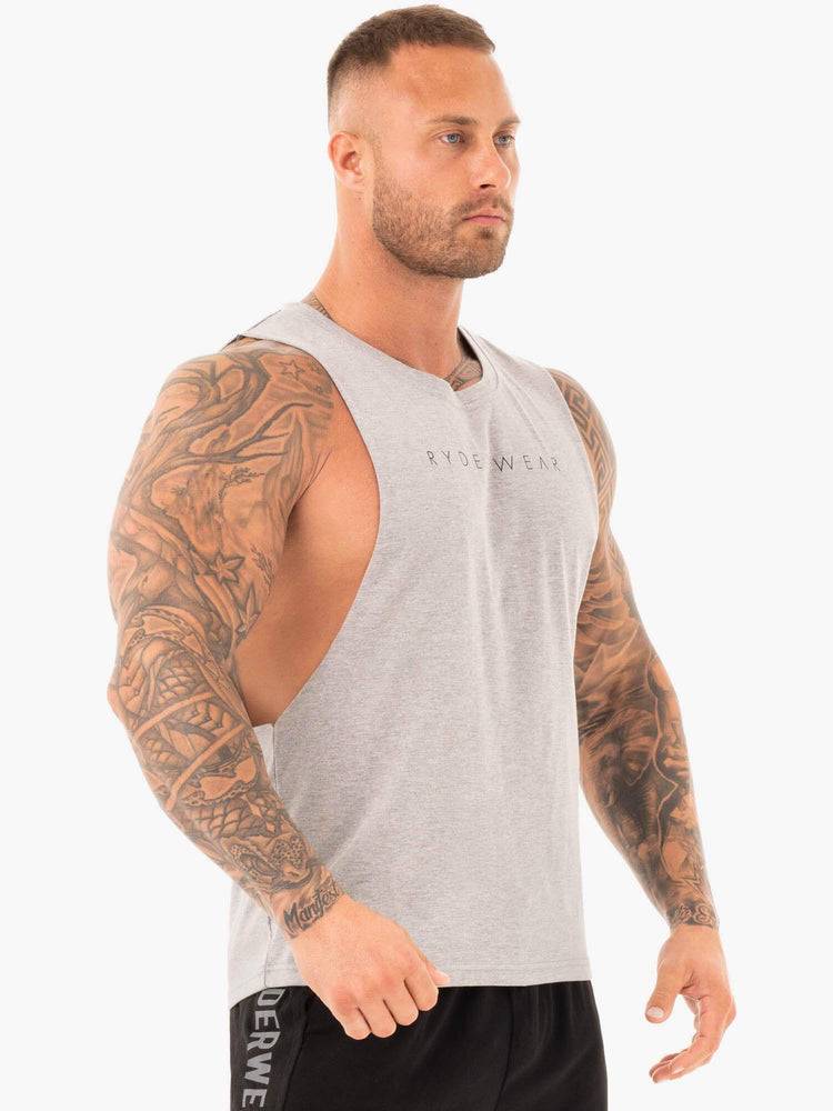 Ryderwear Men Tanks Active Cotton Baller Tank Men's Tanks Grey Marl | CA3093HK